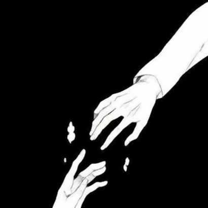 黑白动漫手图片头像