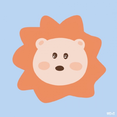 单个动物头像卡通可爱