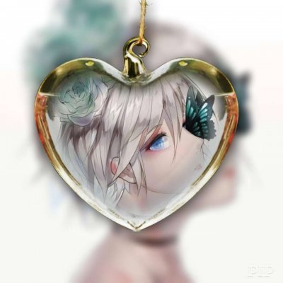 带蝴蝶的动漫女生头像