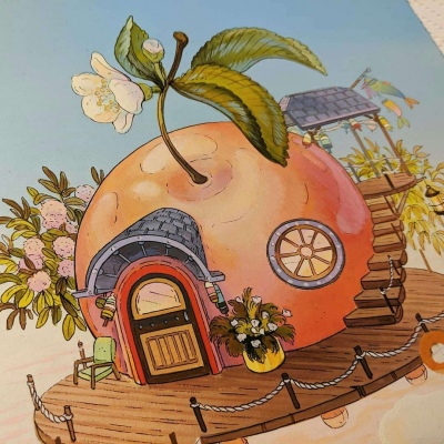 高清童话般温馨的唯美小屋图片头像