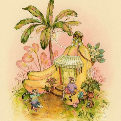 高清童话般温馨的唯美小屋图片头像