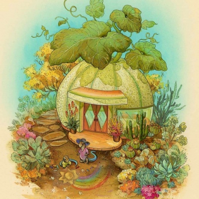 高清童话般温馨的唯美小屋图片头像