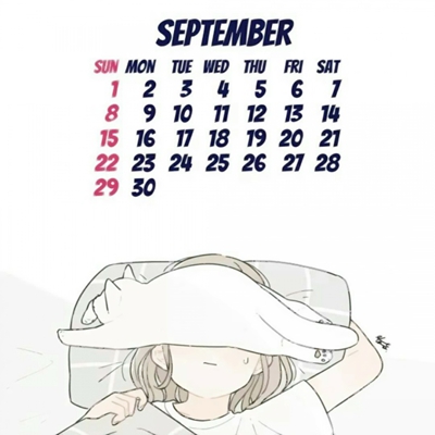 唯美九月日历背景图头像