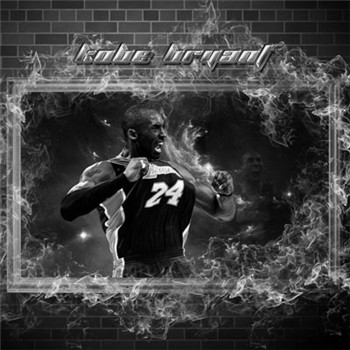 科比头像黑白高清帅气图片