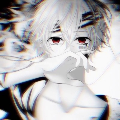 丧头像男黑白红眼