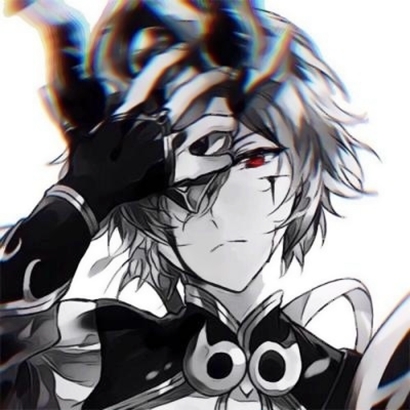 丧头像男黑白红眼