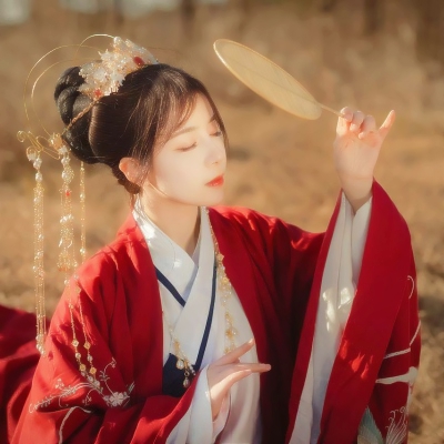 古风红衣女子头像高清,女生头像图片