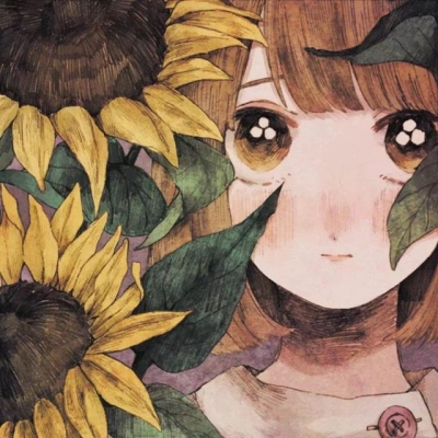 女生唯美头像动漫带花