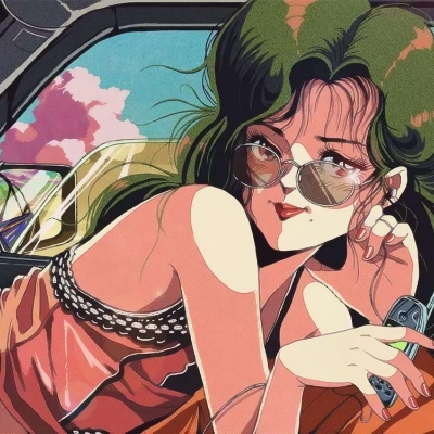 高清成熟的复古风漫画女生头像图片