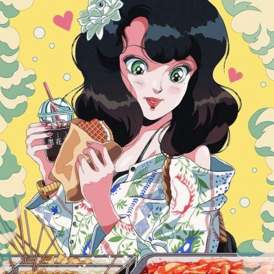 高清成熟的复古风漫画女生头像图片,动漫头像图片