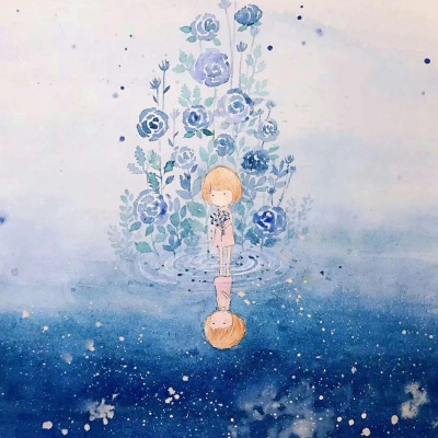 高清唯美手绘一个孤独的小女孩漫画头像图片