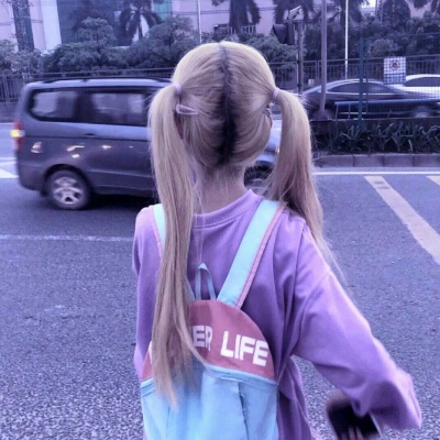 双马尾软妹背影女头,女生头像图片