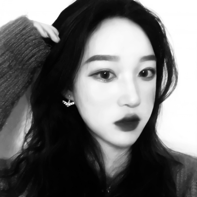 港风黑白头像女生