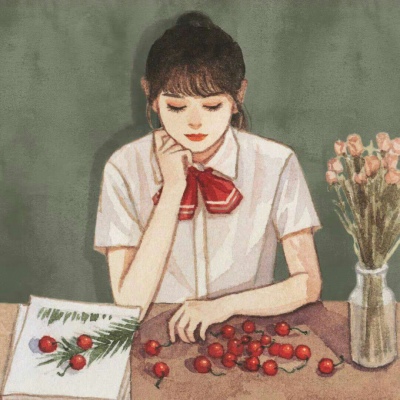 手绘女生头像唯美清新