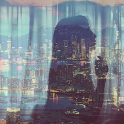 双重影透明女生头像图片