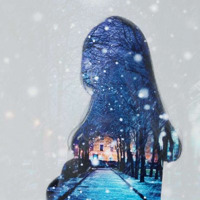 双重影透明女生头像图片