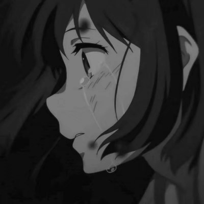 黑白头像动漫女丧