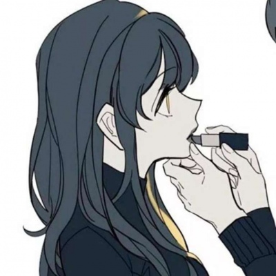 动漫闺蜜头像涂口红