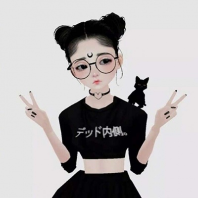 动漫闺蜜头像涂口红