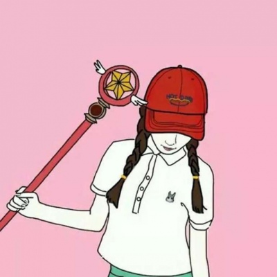 动漫闺蜜头像涂口红