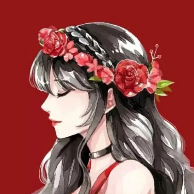 高清唯美戴花环闺蜜动漫头像图片