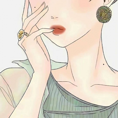手绘红唇头像女生