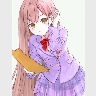 粉头发动漫女孩头像