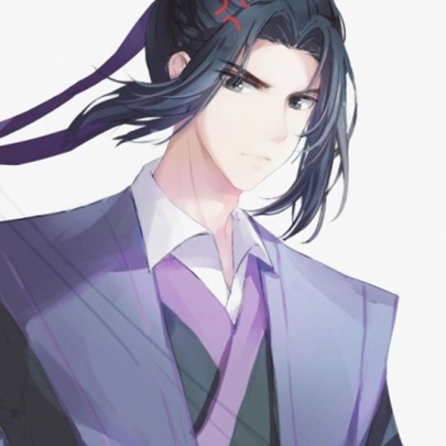 高清帅气的古风紫色动漫男头图片