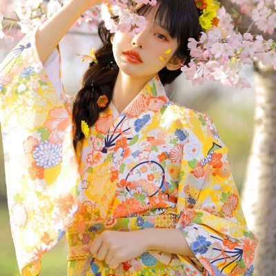 高清唯美的日系女生樱花和服头像图片