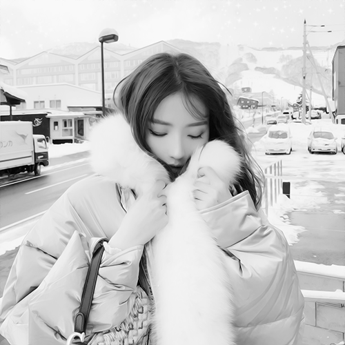 美女头像黑白霸气侧脸头像