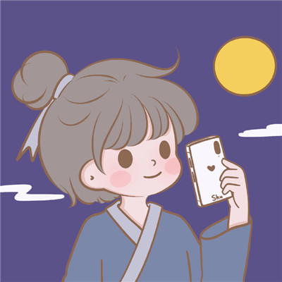 国庆中秋同庆卡通情侣头像