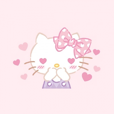 少女心满满的粉色系凯蒂猫头像
