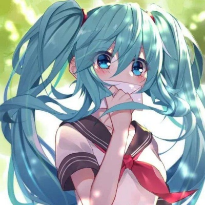 精美的初音未來頭像藍色系清新圖片