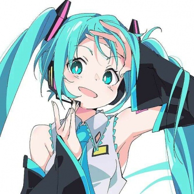 精美的初音未來頭像藍色系清新圖片