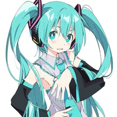 精美的初音未來頭像藍色系清新圖片