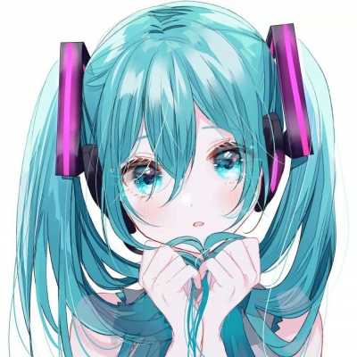 精美的初音未來頭像藍色系清新圖片