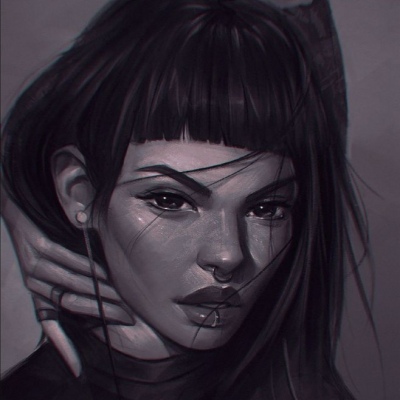 高清超酷的赛博朋克动漫头像女生图片