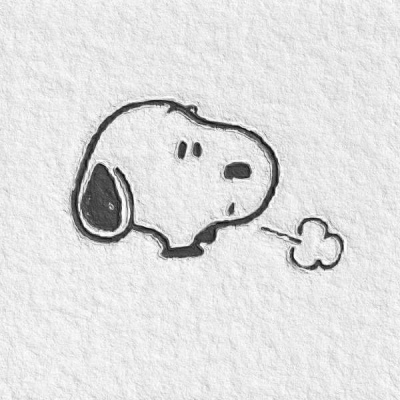 高清超萌可爱的史努比黑白图片头像