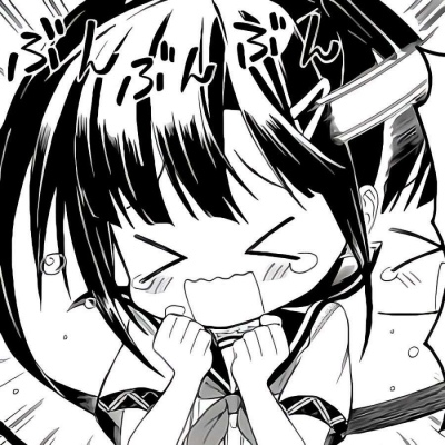 高清黑白可爱的动漫女头图片