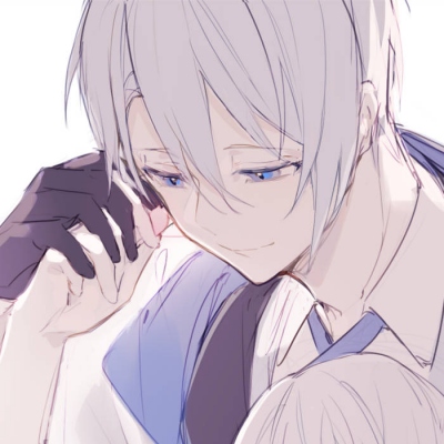 高清超甜的白发动漫人物情侣头像图片