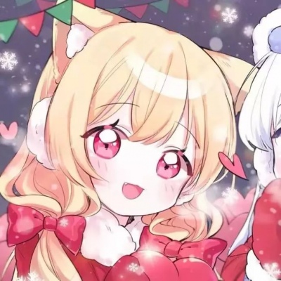 高清一左一右的圣诞节卡通情头可爱图片