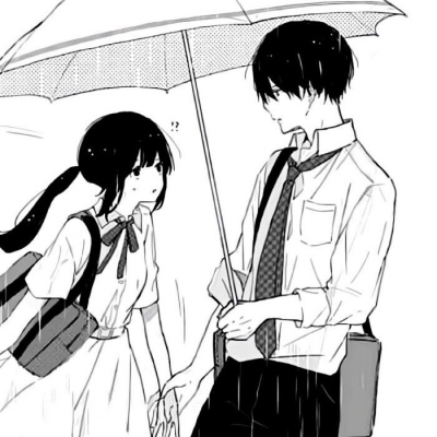 高清一对两张的黑白漫情头图片,情侣头像图片