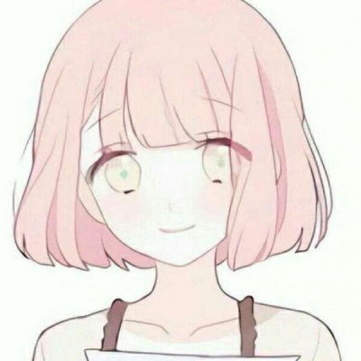 高清短头发的可爱粉色系动漫头像图片