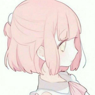 高清短头发的可爱粉色系动漫头像图片