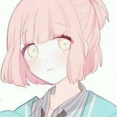高清短头发的可爱粉色系动漫头像图片
