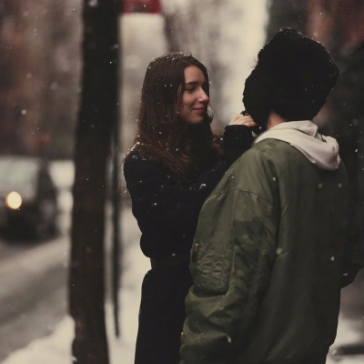情侣下雪头像图片