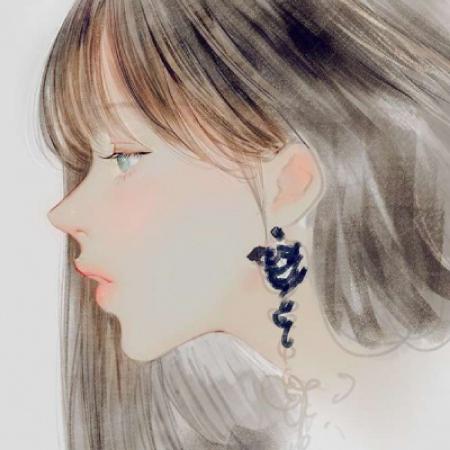 二次元手繪唯美插畫女生頭像