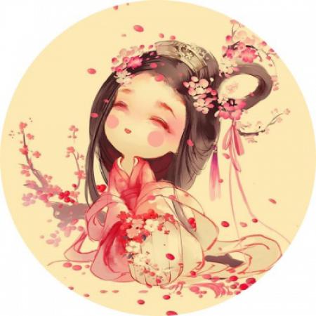 手绘古风q版动漫女生头像