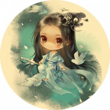 手绘古风q版动漫女生头像
