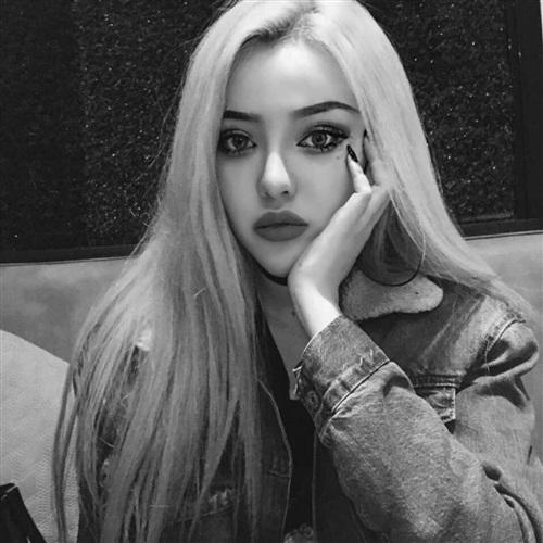 女生头像高冷长发黑白